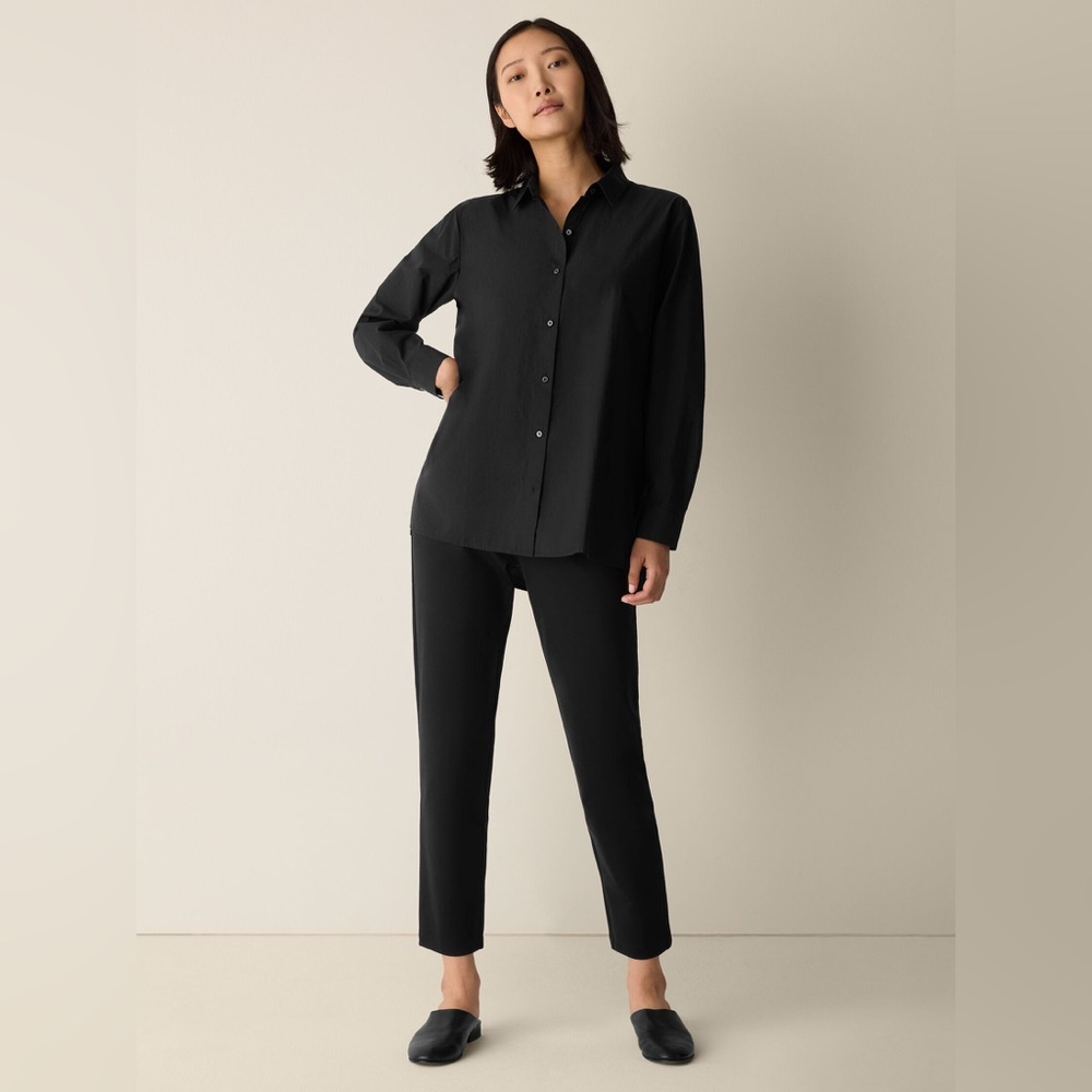 Eileen Fisher Washable Flex Ponte Slim Pant Black PP XSP Petite LIKE NEW